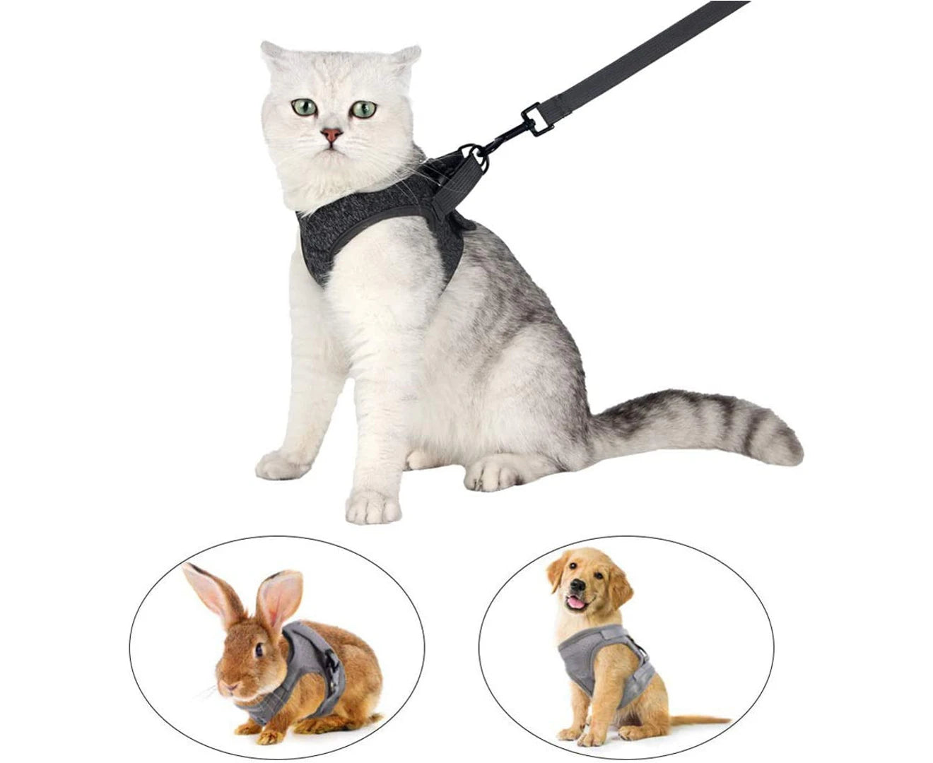 Ultralight Cat Harness and Leash Soft and Comfortable Kitten Collar Running Cat Walking Jacket, Leak Proof Suitable for Puppies Rabbits