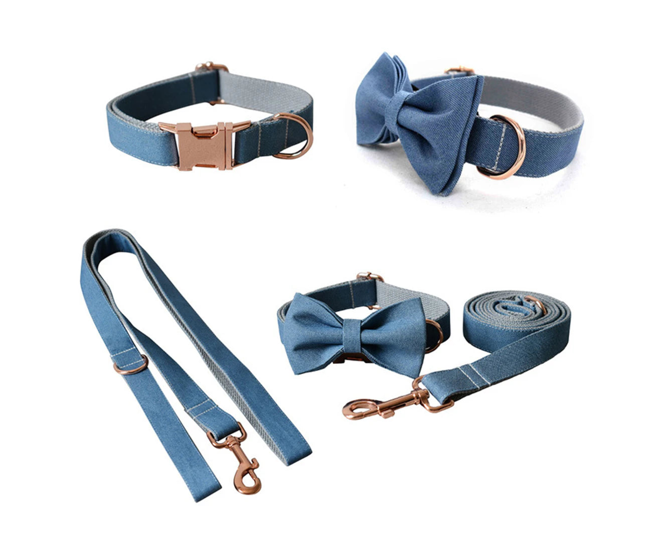 Lionet Paws Silk Dog Collar with Bowtie - Comfortable Adjustbale Cute Bow Tie Dog Collar With