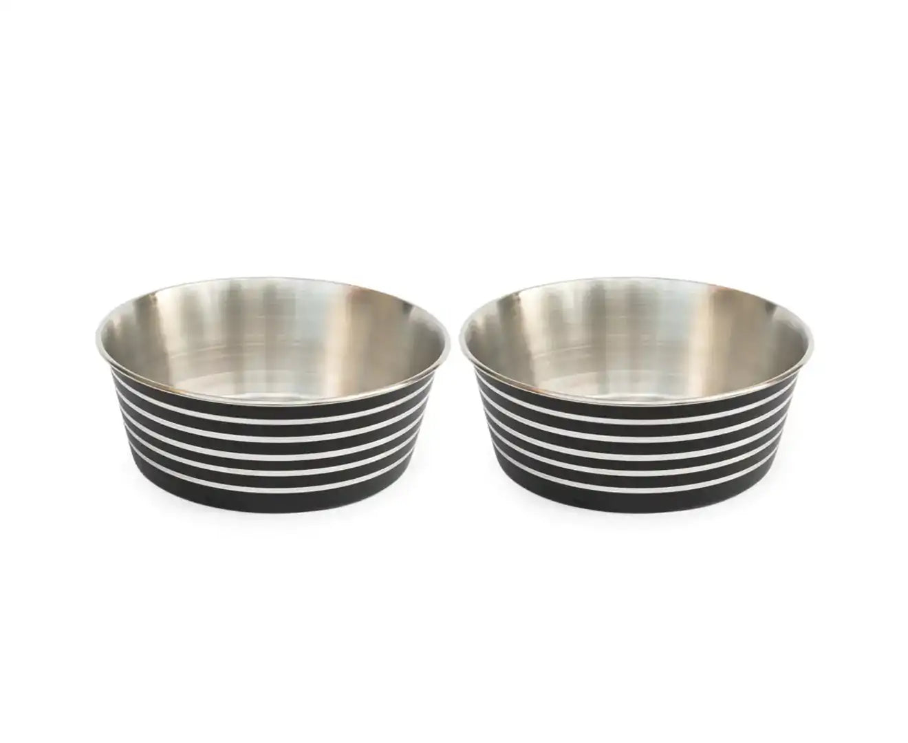 2X Superior Pet Essentials Heavy Base Pet/Dog/Cat Food Bowl Matte Black 21Cm